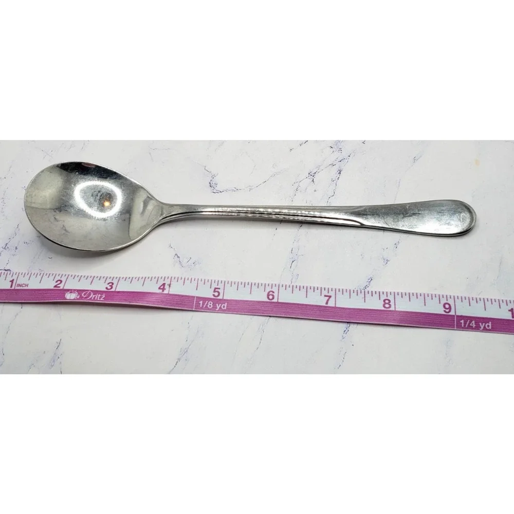 Stainless Steel 8 Inch Classic Flatware Round Soup Spoon